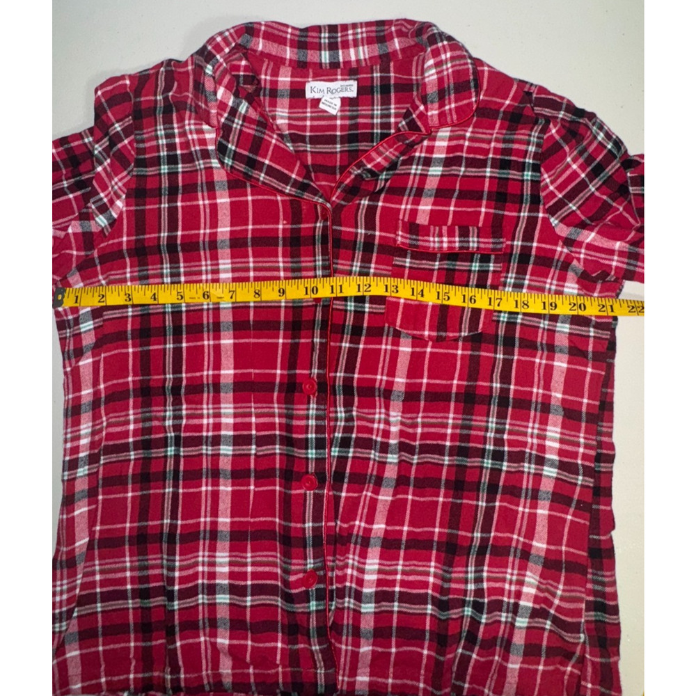 Kim‎ Rogers Womens L Pajama Set Plaid Holiday Intimates Sleepwear Warm Cozy Soft - Picture 5 of 12